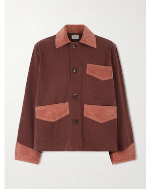 Bode Corduroy-Trimmed Cotton-Twill Jacket - Brown
