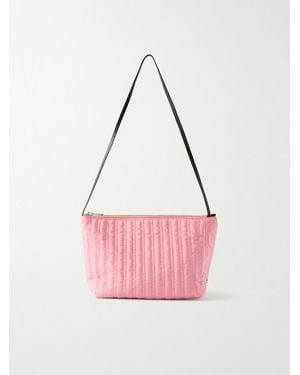 Valesque Corset Leather-Trimmed Quilted Shell Shoulder Bag - Pink