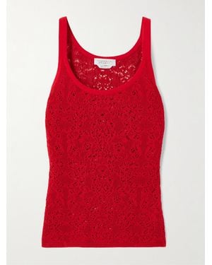 Gabriela Hearst Pontus Tanktop Aus Einer Gehäkelten Woll-Seidenmischung - Rot