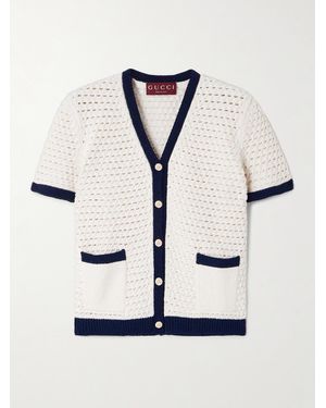 Gucci Crocheted Cotton-Blend Cardigan - Natural