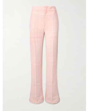 Bottega Veneta Hose Mit Geradem Bein Aus Kariertem Crêpe - Pink