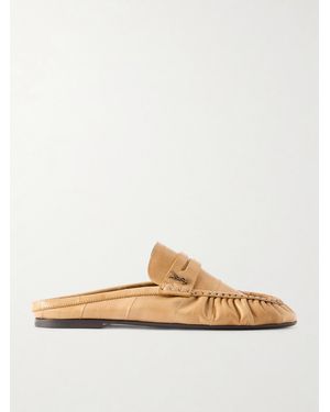 Saint Laurent Le Loafer Eel Slippers - White