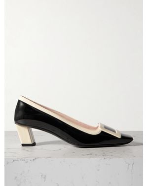 Roger Vivier Belle Vivier 45 Two-Tone Patent-Leather Pumps - Schwarz