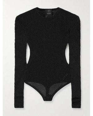 Wardrobe NYC Rhw Web Wool-Blend Fishnet Bodysuit - Black