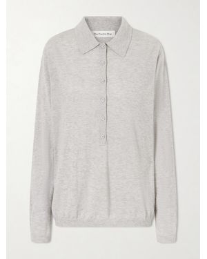 Frankie Shop Tala Wool-Blend Polo Sweater - White