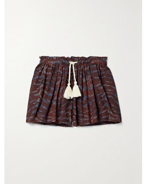 Ulla Johnson Bijou Printed Cotton-Blend Voile Shorts - Brown