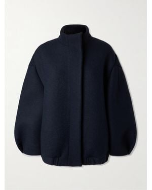 Dries Van Noten Oversized Felt Bomber Jacket - Blue