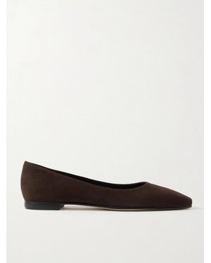 Manolo Blahnik Gelista Ballerinas Aus Veloursleder - Weiß