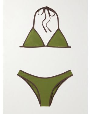 Faithfull the Brand Bikini Triangle En Tissu Recyclé Bicolore Ania - Vert