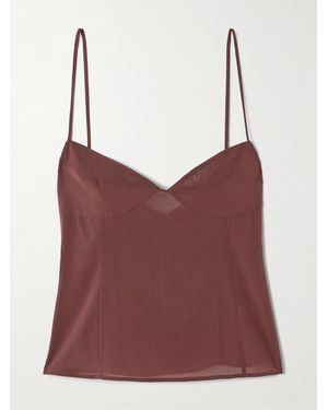 St. Agni Stretch-Silk Organza Camisole - Red