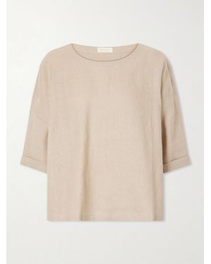 Suzie Kondi Saria Linen-Chambray T-Shirt - Natural