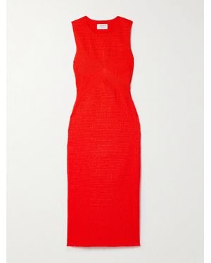 La Ligne Shirred Cotton-Twill Midi Dress