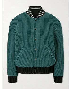 Aimé Leon Dore Reversible Knit Bomber - Green