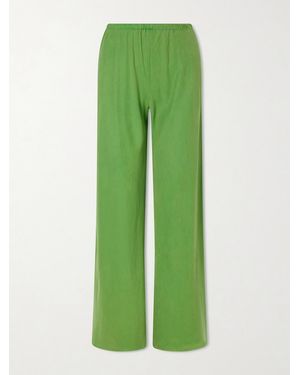 La Ligne Colby Twill Wide-Leg Pants - Green