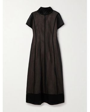 Carven Scarf-Effect Cotton-Organza Midi Dress - Black