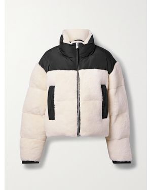 SHOREDITCH SKI CLUB Maya Shell-Trimmed Quilted Padded Shearling Jacket - Black
