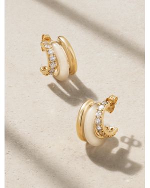 BY PARIAH Boucles D'Oreilles En Or 14 Carats (585/1000) Recyclé, Jaspes Et Diamants Triple Hoops - Neutre