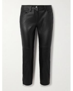Magda Butrym Cropped Leather Skinny Trousers - Black