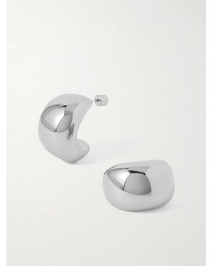 Joolz by Martha Calvo Jordyn Rhodium-Plated Hoop Earrings - White