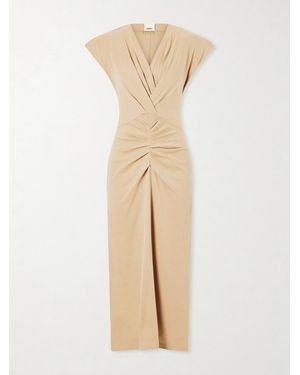 Isabel Marant Nadra Gathered Cotton Midi Dress - Natural
