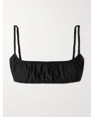 Alaïa Bustier Aus Baumwollpopeline Mit Raffungen - Schwarz