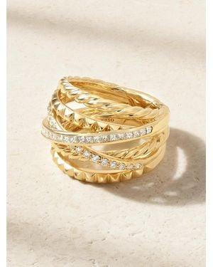 David Yurman Crossover Trio Six Row 18-Karat Diamond Ring - Natural