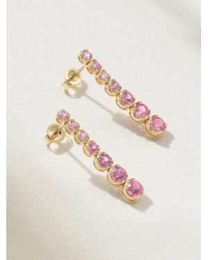 Jennifer Meyer Small Graduated 18-Karat Sapphire Earrings - White