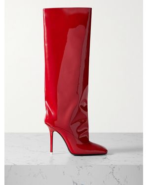 The Attico Sienna Patent-Leather Knee Boots - Red