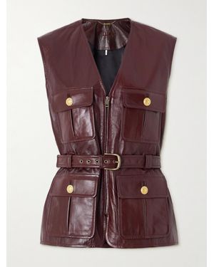 Chloé Belted Leather Vest - Purple