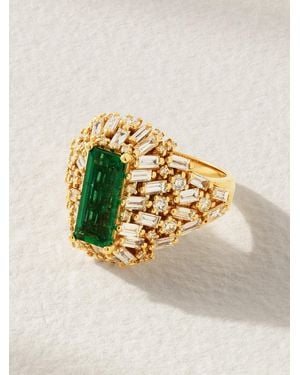 Suzanne Kalan 18-Karat, Diamond And Emerald Ring - Metallic