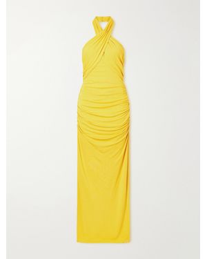 Carolina Herrera Satin Halterneck Gown - Yellow