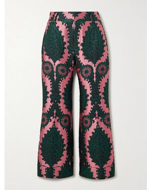 La DoubleJ Hendrix Metallic Jacquard Straight-Leg Trousers - Multicolour