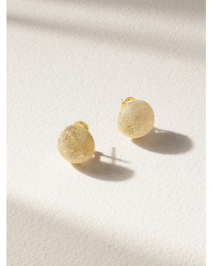 Carolina Bucci Florentine Large Button 18-Karat Earrings - Natural