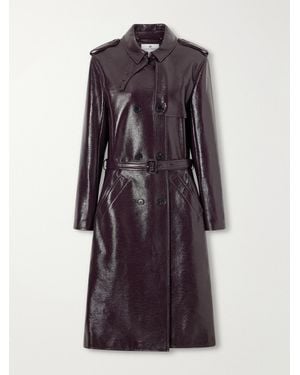 Courreges Belted Cotton-Blend Vinyl Trench Coat - Purple