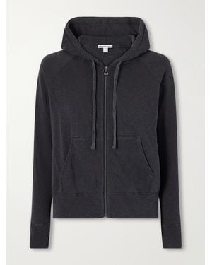 James Perse French Cotton-Terry Hoodie - Black