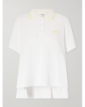 Loewe Anagram-Embroidered Cotton-Piqué Polo Shirt - White