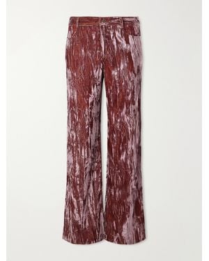 Anna Sui Velvet-Rayon Wide-Leg Pants - Red