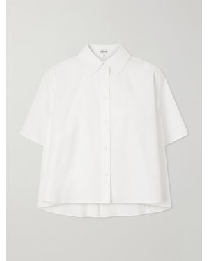 Loewe Logo-Embroidered Cotton-Poplin Shirt - White