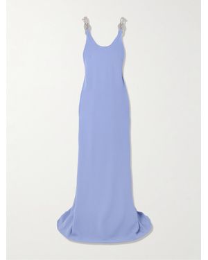 Stella McCartney Robe Aus Crêpe Mit Verzierungen - Blau