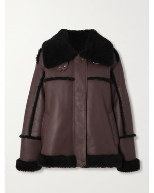 Goldsign Manteau En Peau Lainée - Marron