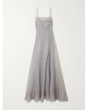 STAUD Gustav Panelled Organza Maxi Dress - White