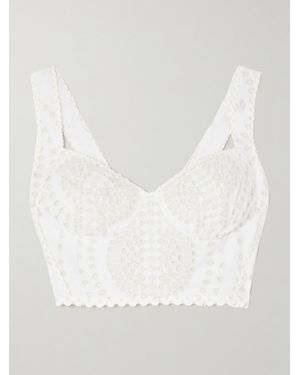 Charo Ruiz Haut Façon Corset En Coton Mélangé À Broderie Anglaise Goldie - Blanc