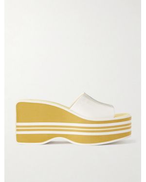Chloé Swimming Cool Patent-Leather Sandals - Yellow