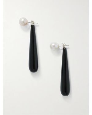 Sophie Buhai Medium Angelyne Ohrringe Mit Onyxen Und Perlen - Weiß