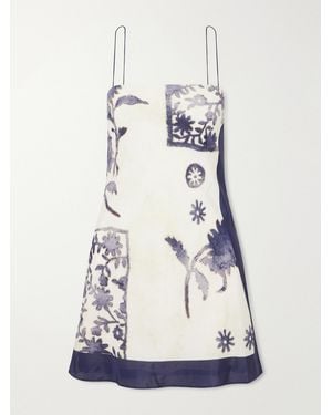 SIR. Philippa Floral-Printed Crepe De Chine Mini Dress - White