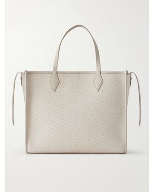 Metier Chameleon 41 Leather-Trimmed Jacquard Tote - Natural