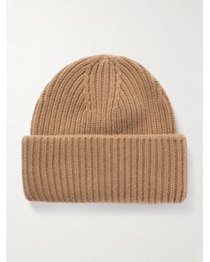 Yves Salomon Ribbed Cashmere Beanie - Natural