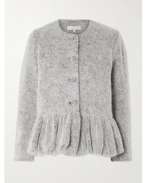 LIBEROWE Cardigan À Basque En Laine Brossée À Volants - Gris
