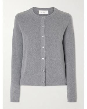 Lisa Yang Abeena Ribbed Cotton And Cashmere-Blend Cardigan - Grey