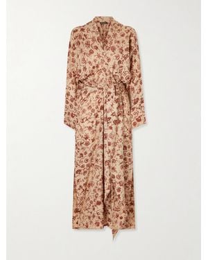 Loro Piana Laura Floral-Print Silk Midi Dress - White